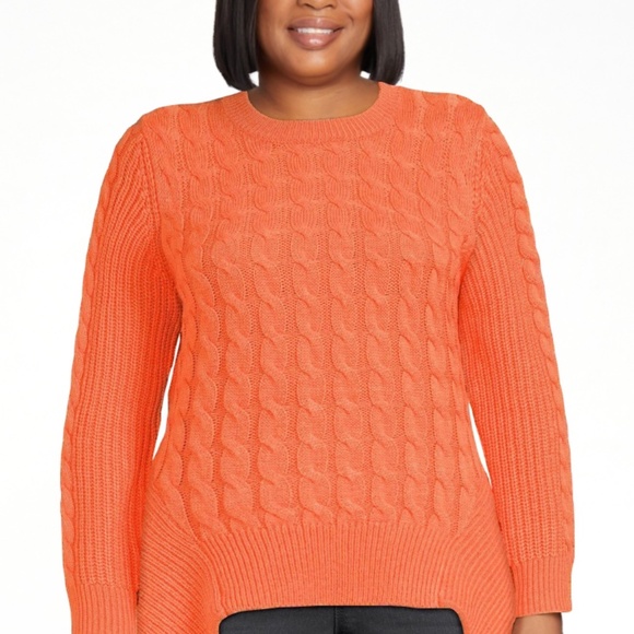 NEW Scoop Women's Asymmetrical Sweater ORANGE XL 16/18 - Picture 5 of 17